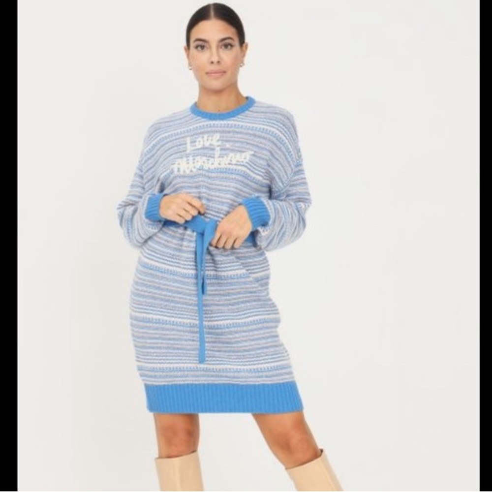 ❤️Love Moschino wool blend striped knitted dress size M US or 42 European ❤️